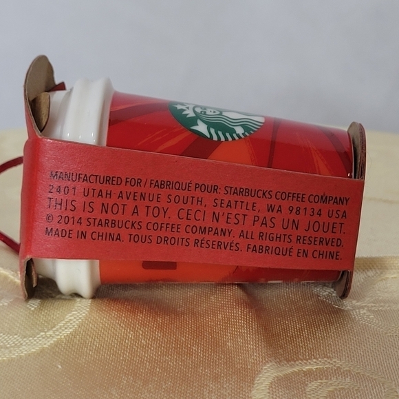 Starbucks 2014 Ceramic Red Cup Christmas Ornament - Collectors Piece - Picture 3 of 4